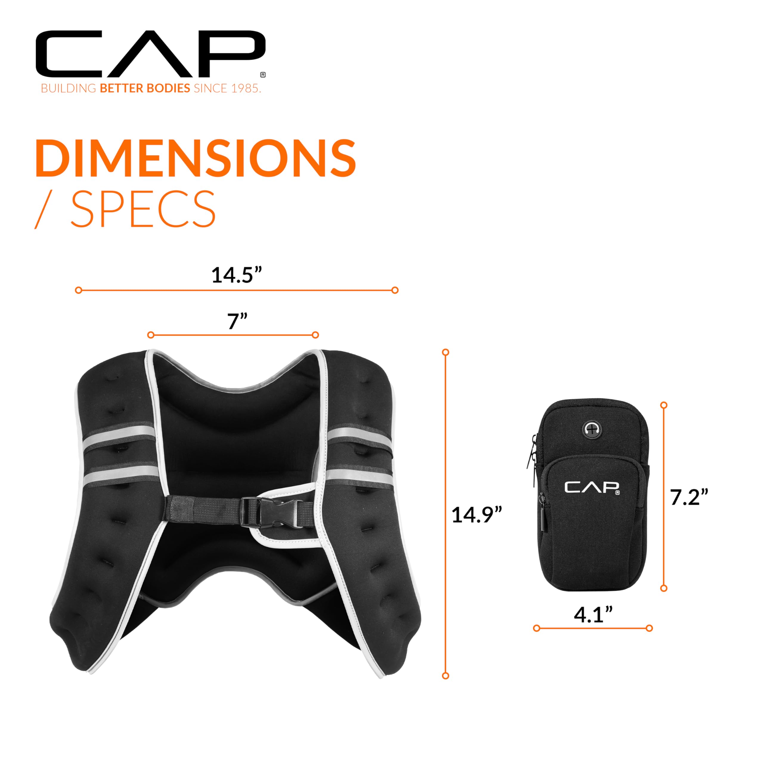 CAP vest closeup of weight pockets showing even weight distribution