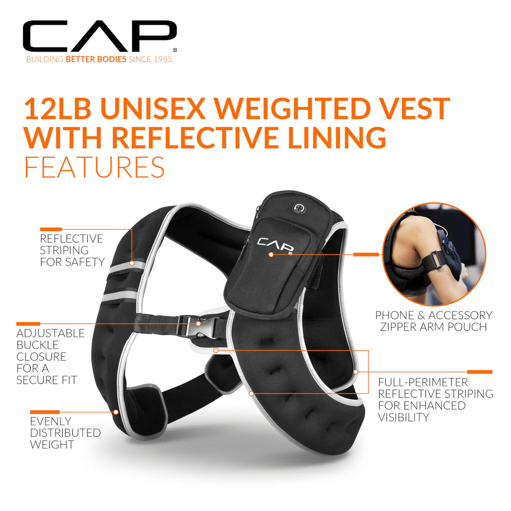 CAP vest zippered phone pocket containing a smartphone for convenience