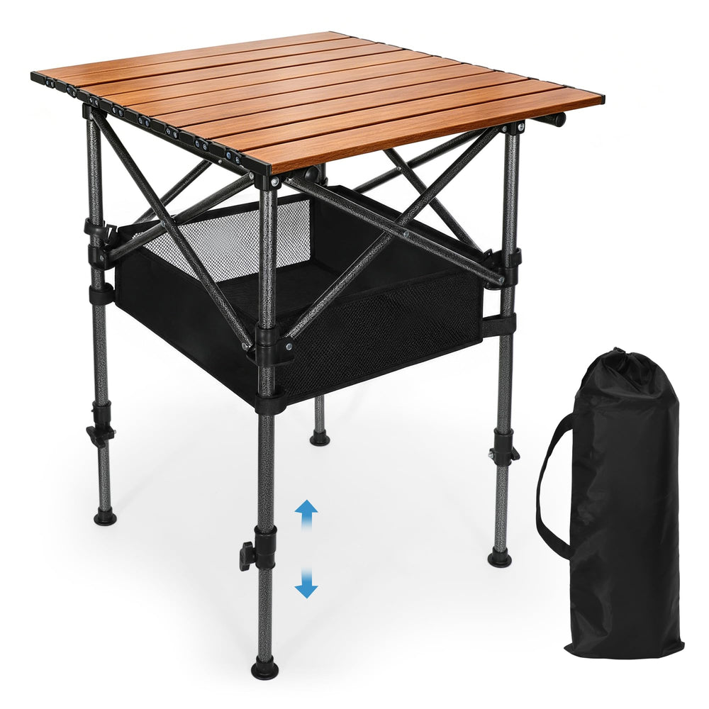 CAPASTEC front view of folded table showing compact portability and quick setup benefit