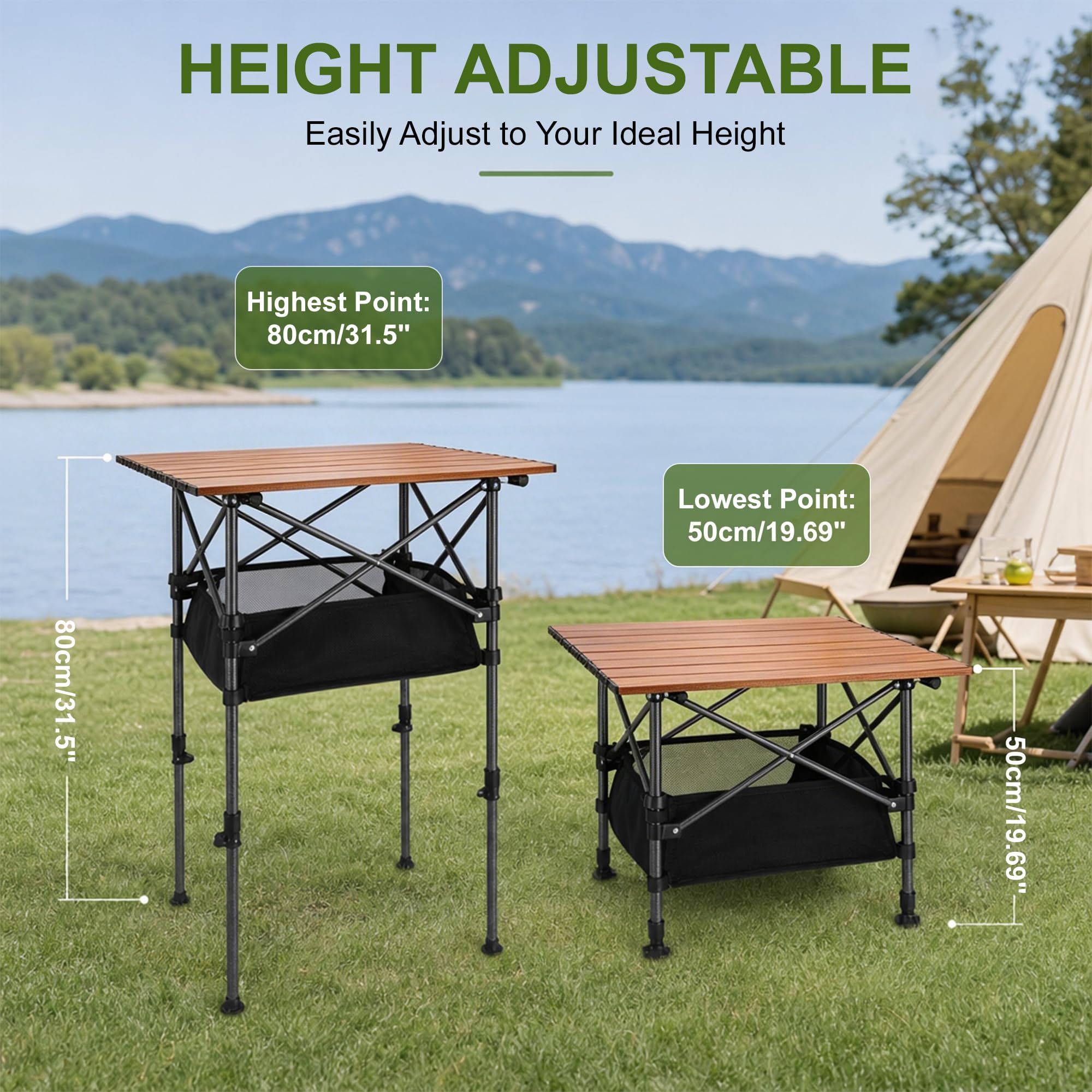 CAPASTEC table in use at a campsite providing a stable surface for cooking and gear