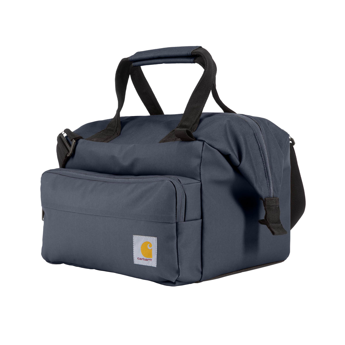 Carhartt front view of cooler showing sturdy shape and organized storage benefit