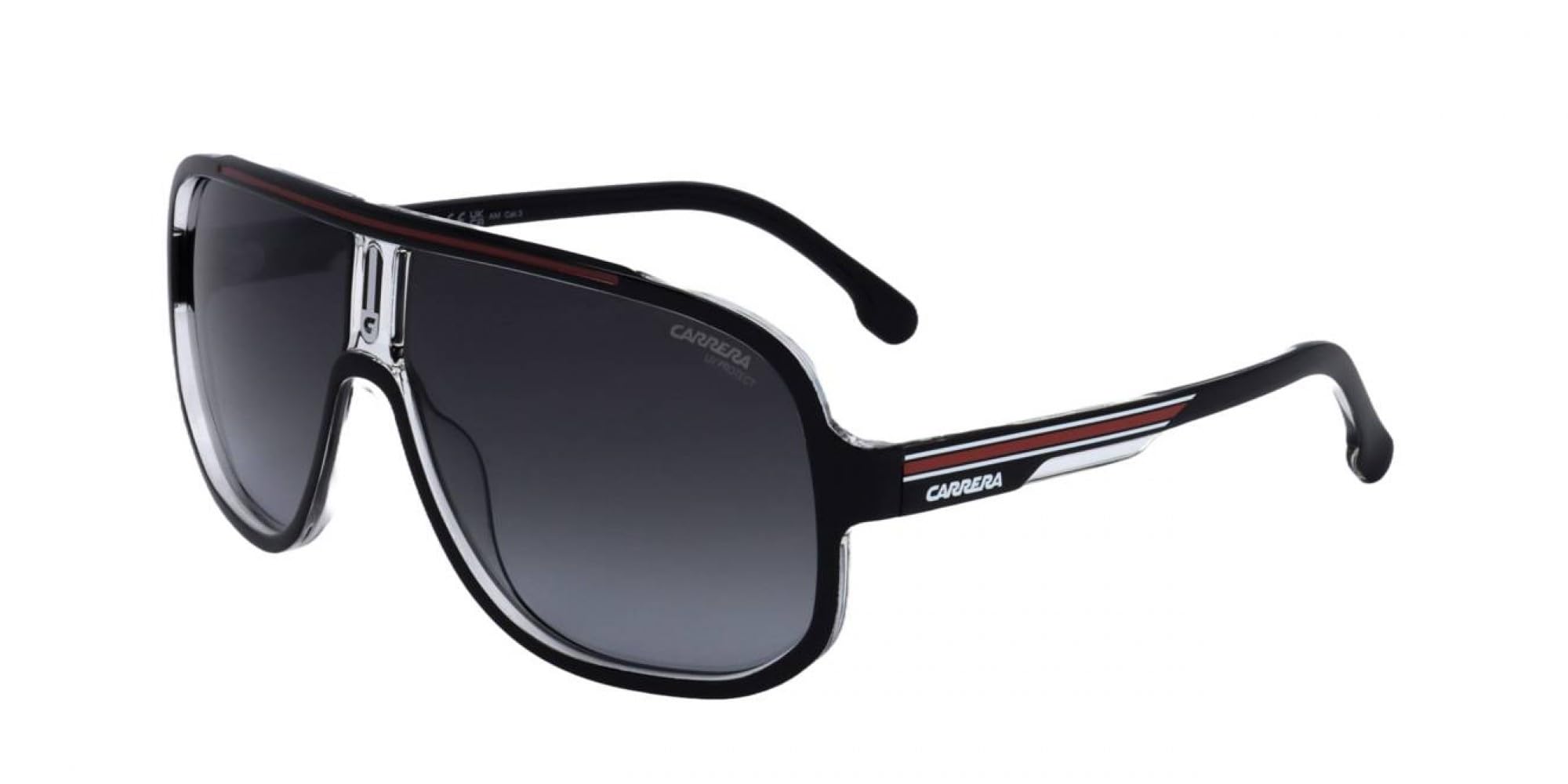 Carrera front view black red showing stylish design and clear field of vision