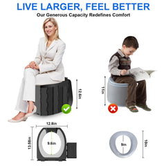 Carry360 top view showing cushioned seat and secure lid for comfort