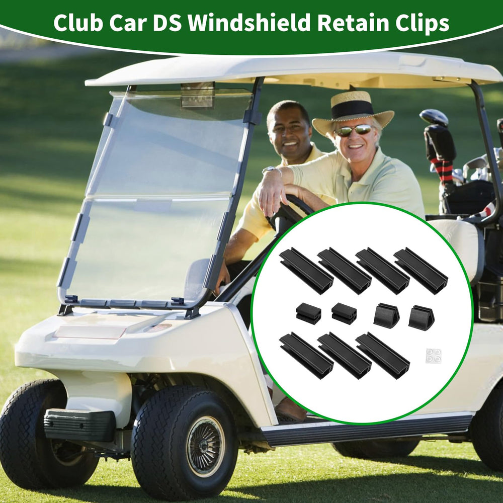 Cartalia clips on a golf cart in use reducing noise
