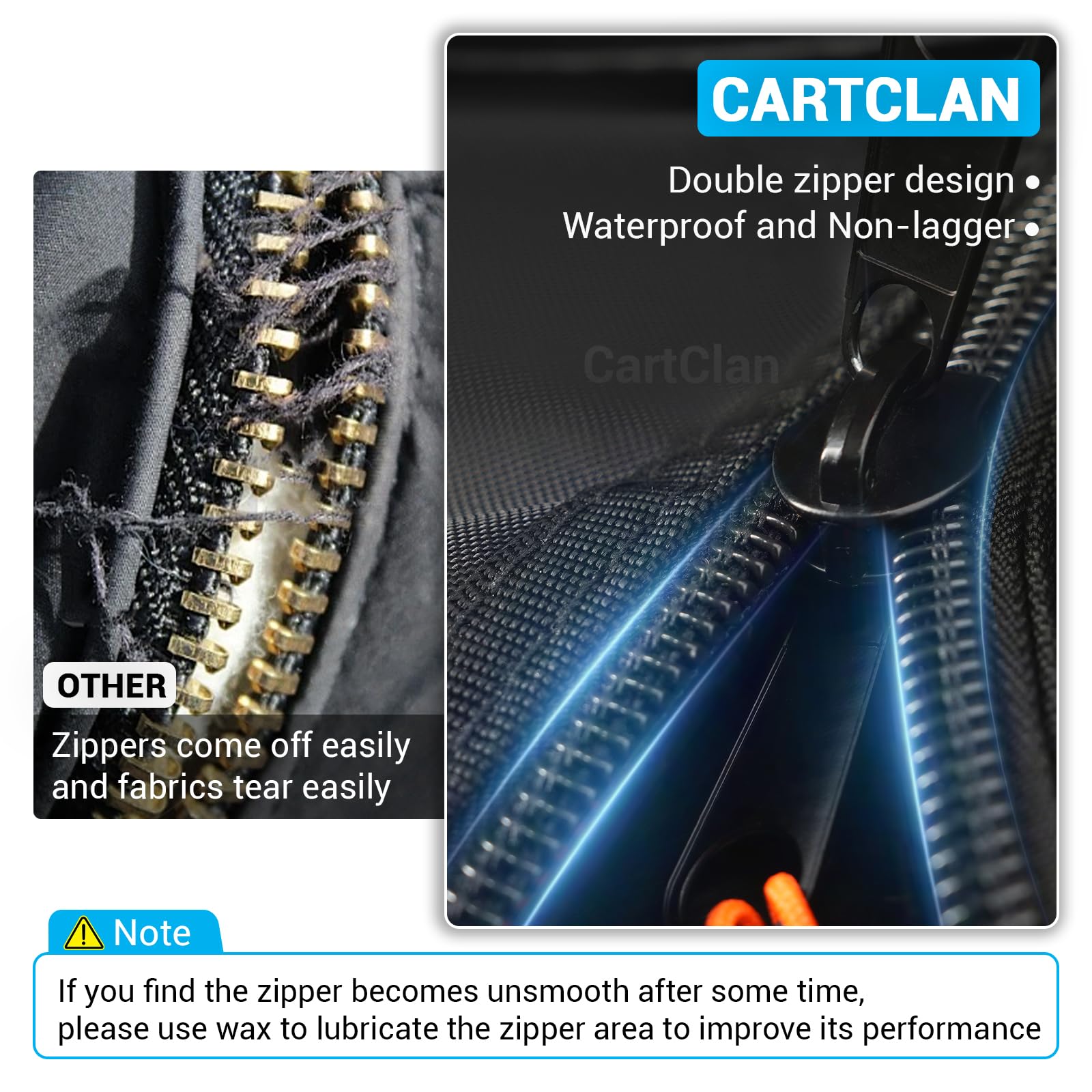 CartClan bottom fixing hooks securing cover against wind benefit