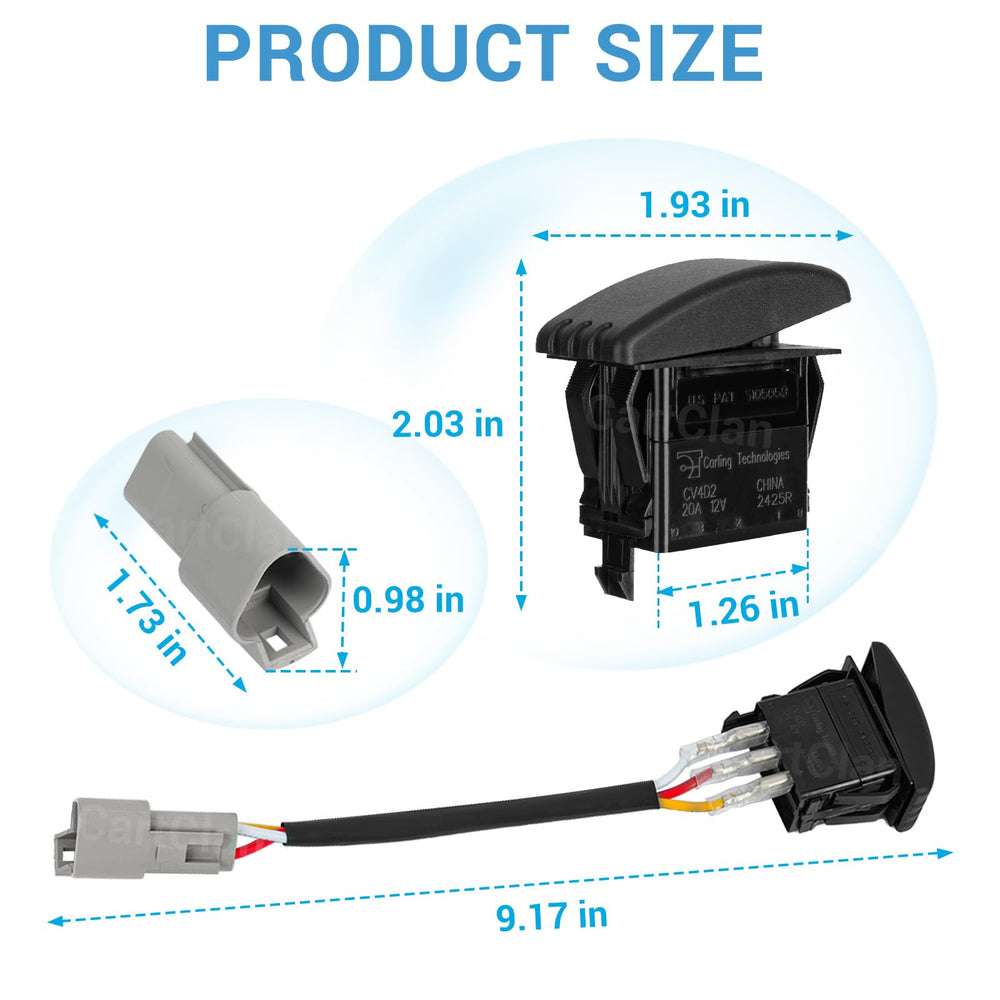 CartClan switch next to ruler size comparison for accurate fitment confirmation