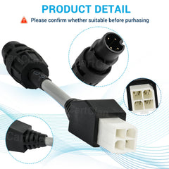 CartClan adapter plugged into Club Car port enabling fast diagnostics