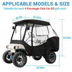CartClan side zipper door rolled up demonstrating easy entry access
