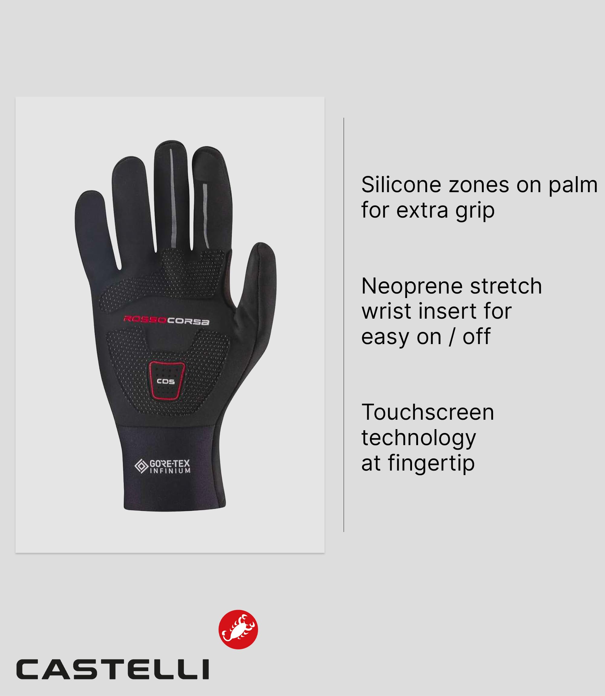 CASTELLI close-up of WINDSTOPPER fabric texture providing breathable wind block