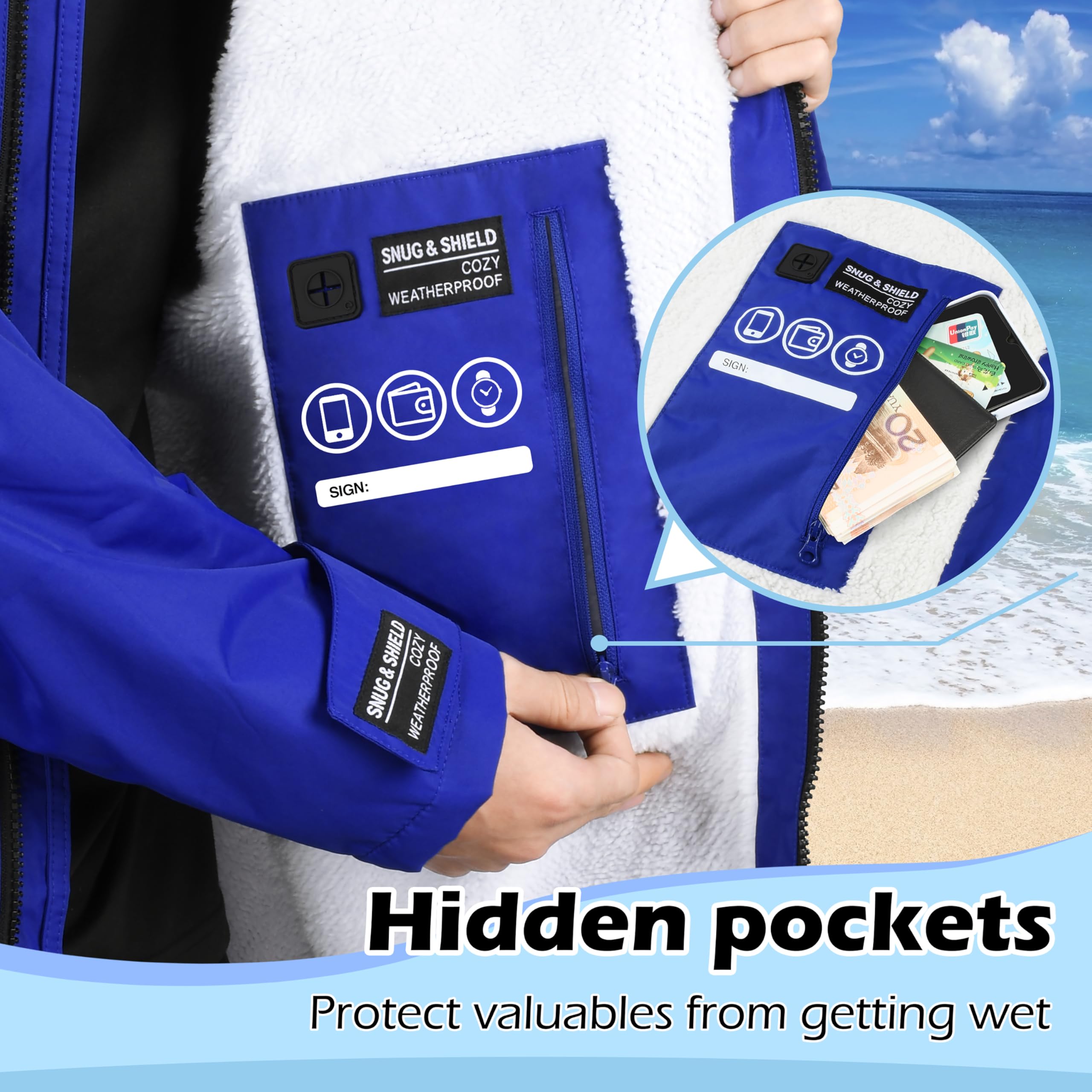Catalonia adjustable cuffs image showing windproof seal and comfort benefit