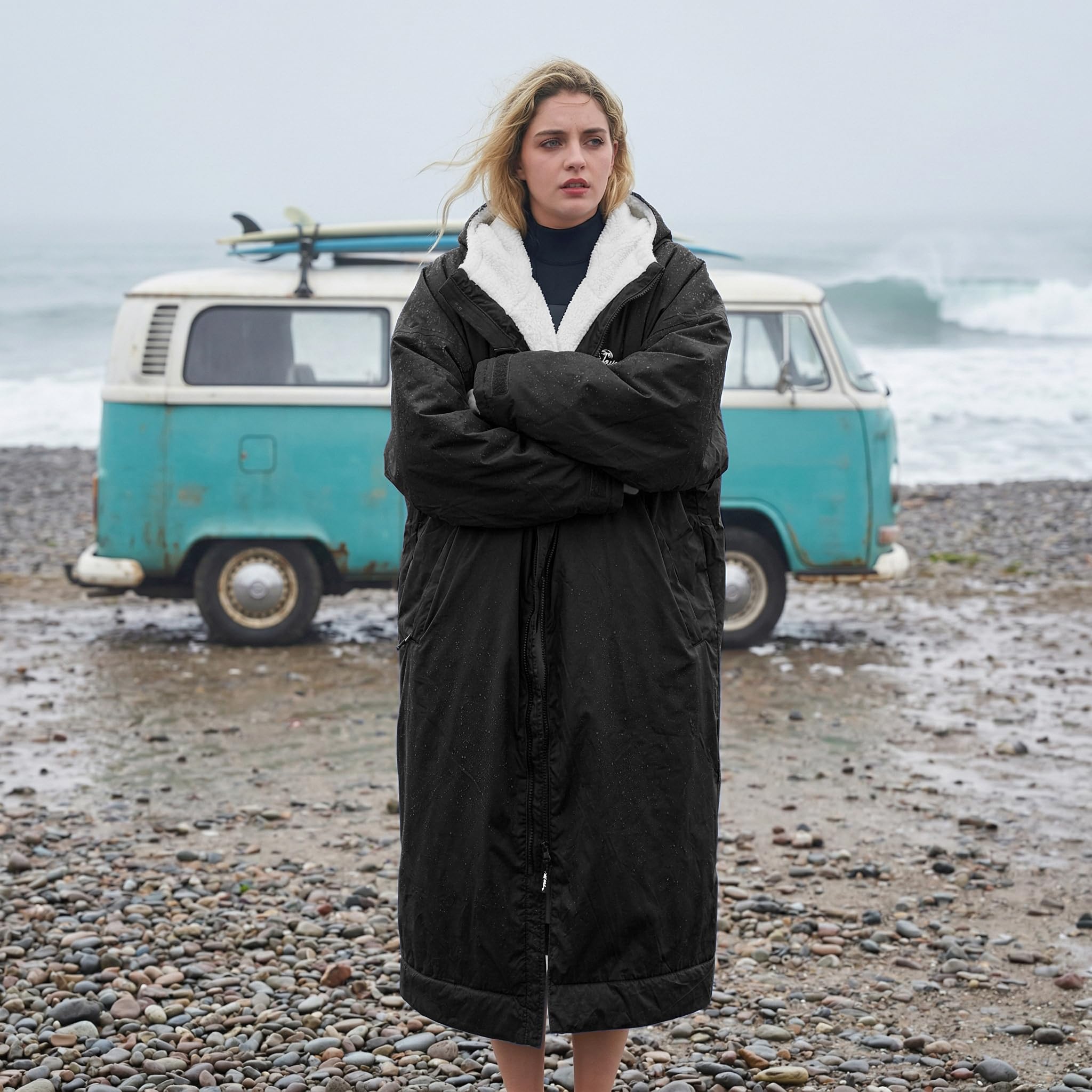 Catalonia folded packed parka showing compact portability for travel