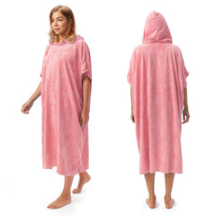 Catalonia hooded poncho front view showing full coverage and quick-dry benefit