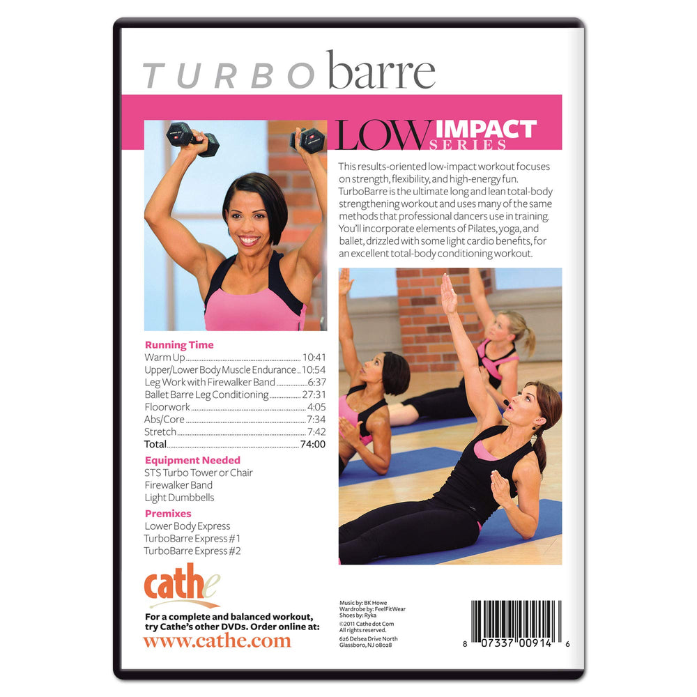 Cathe instructor close-up demonstrating precise barre posture for better alignment