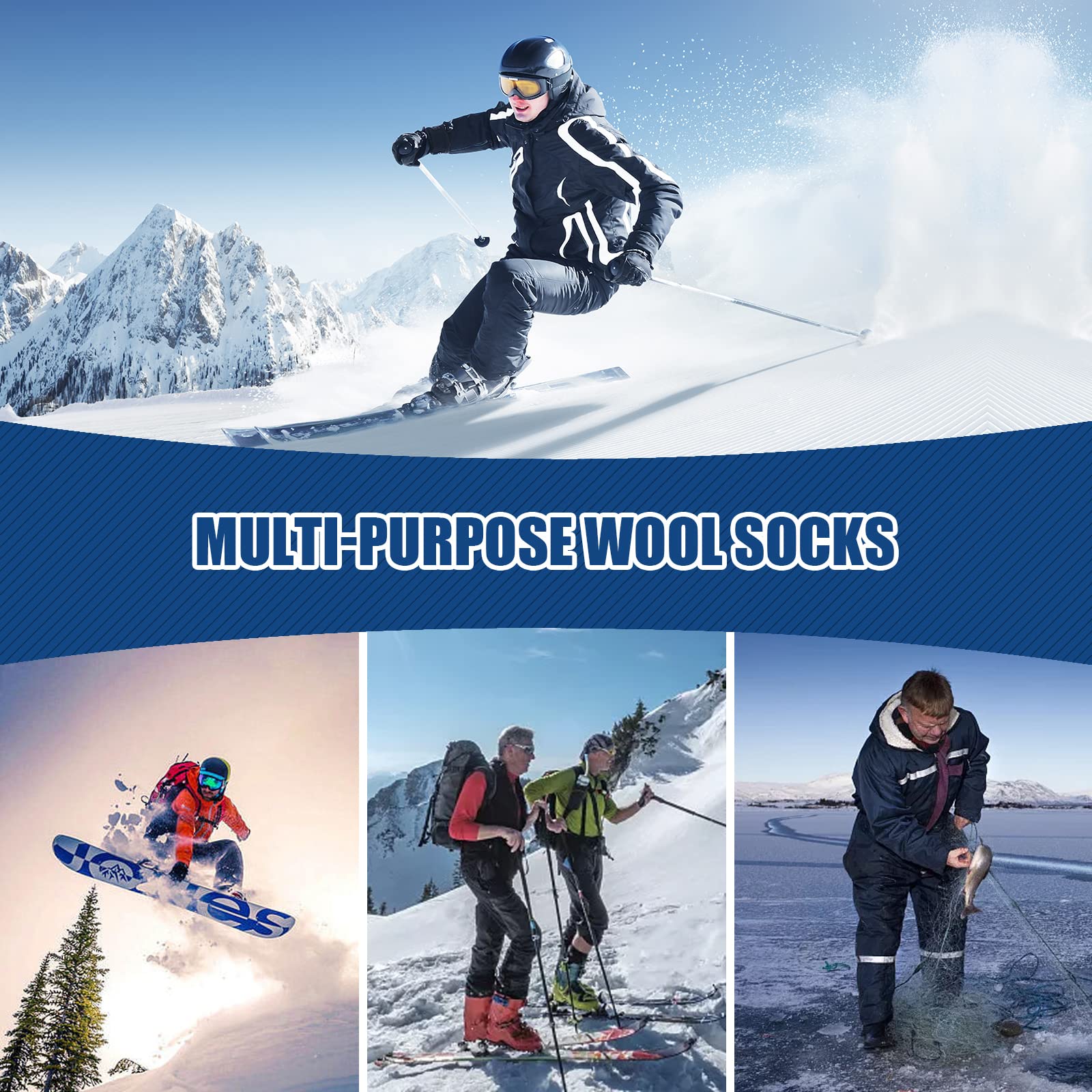 Caudblor socks on trail model conveying warmth and outdoor performance