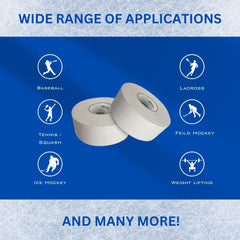 Detail of CellyTape wrapped on a goalie stick emphasizing durable hold and no-residue removal