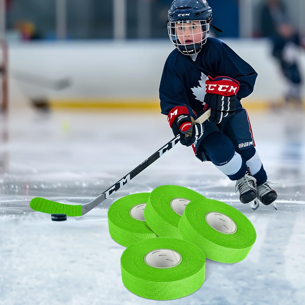 CellyTape applied on hockey blade during play demonstrating improved puck feel