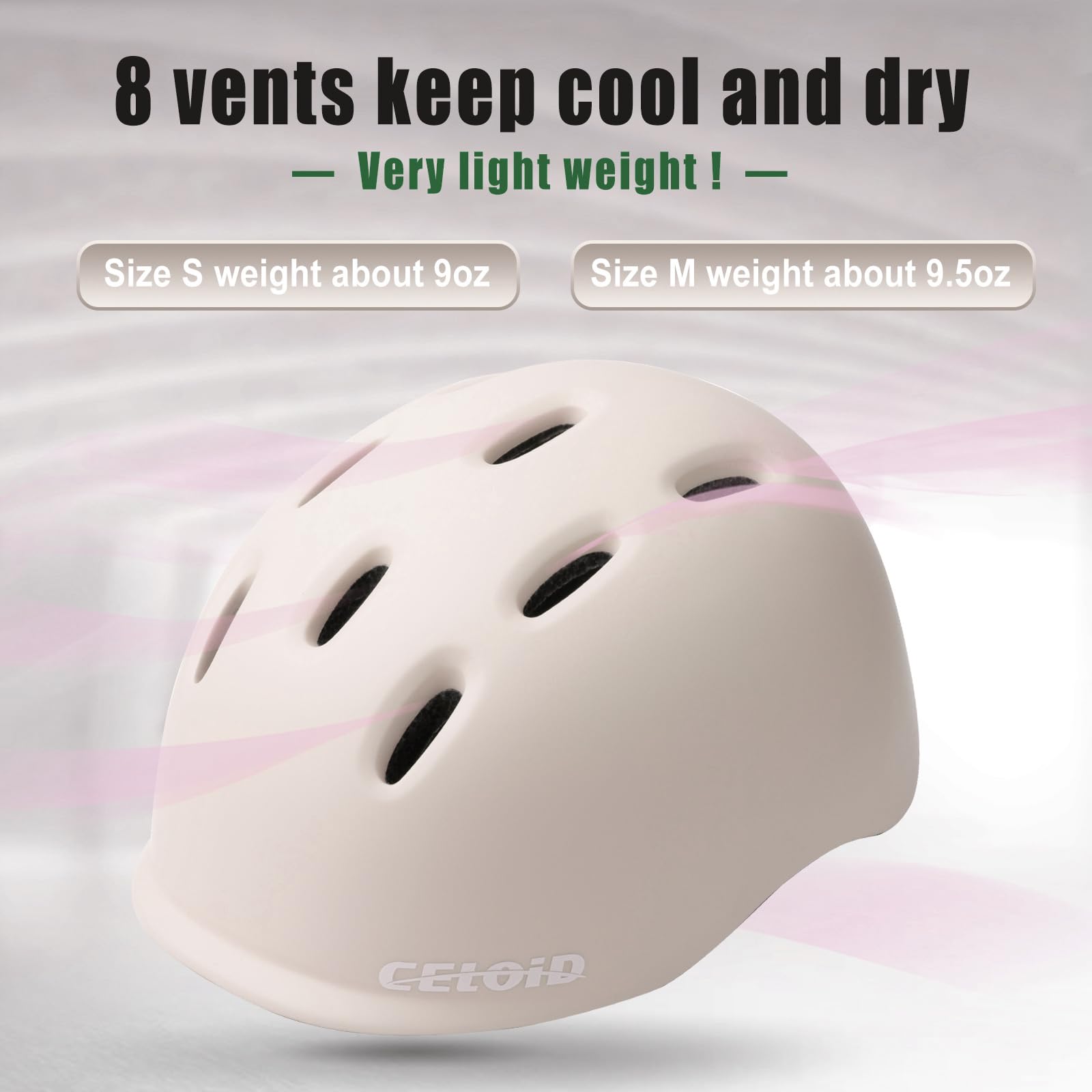 CELOID inner foam and removable lining detail showing comfort and washable padding