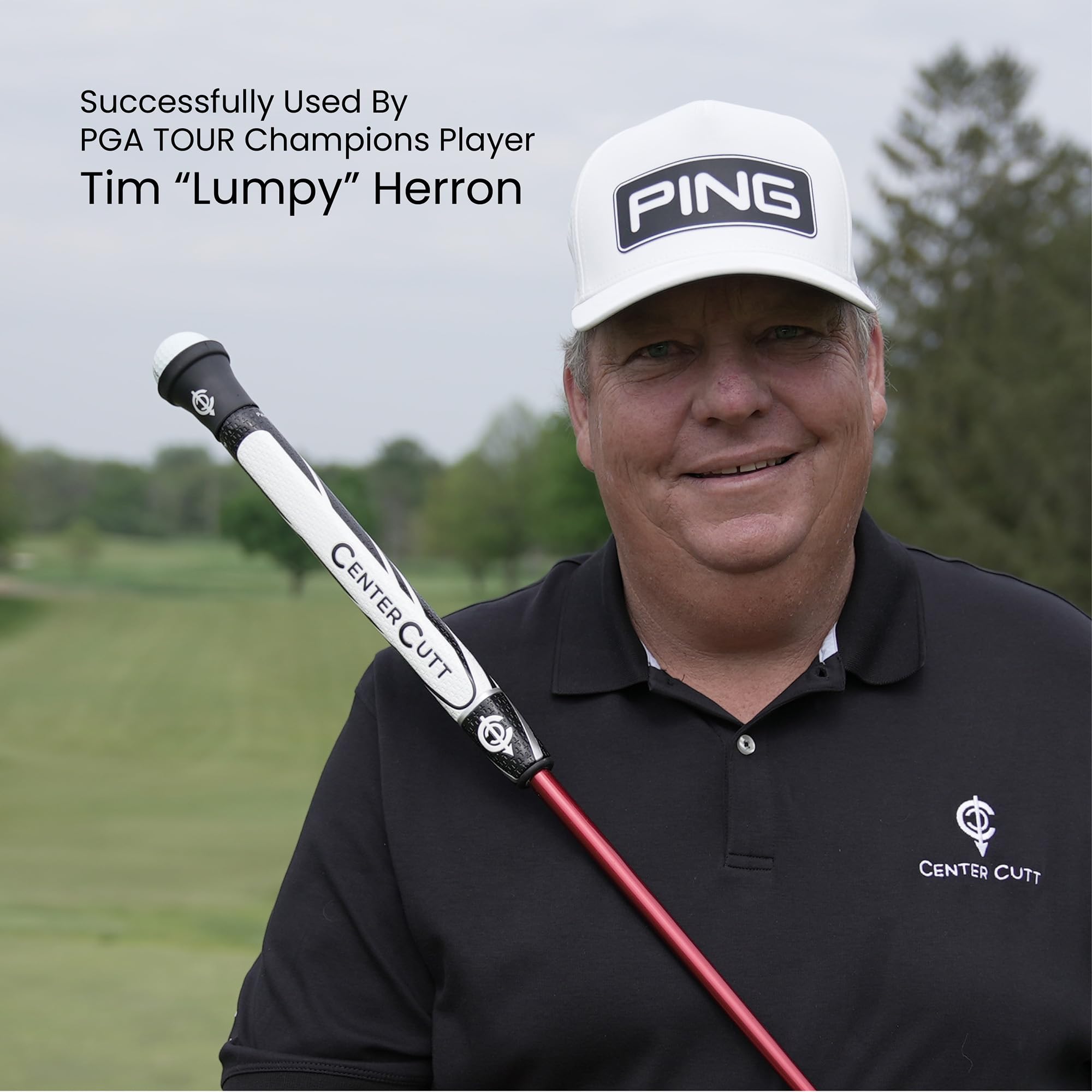 Center Cutt putter installed and used on green showing faster, one-handed ball retrieval