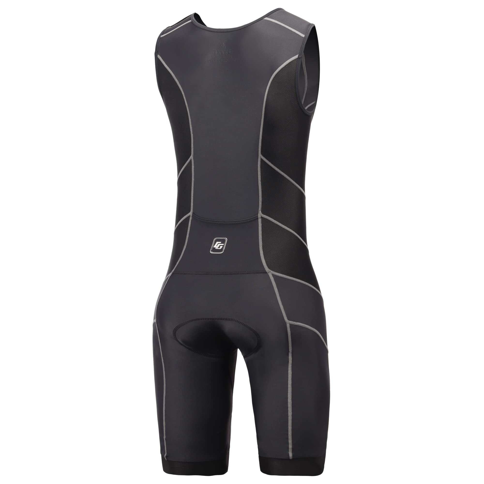 CGLRybO trisuit staged at transition area illustrating race-ready convenience