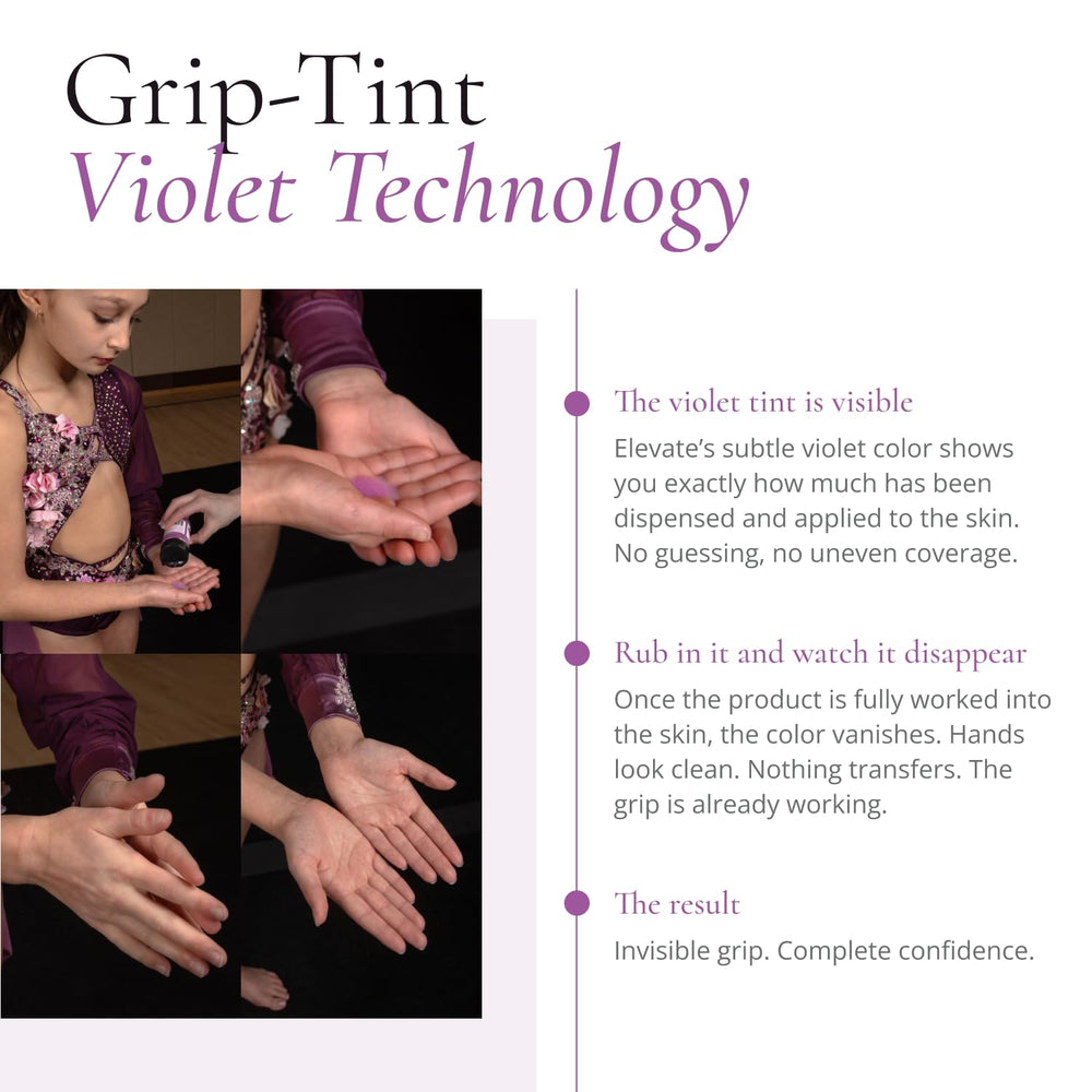 Chalkless application with hand rubbing product in for secure grip