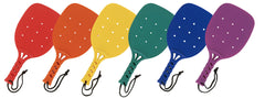 Champion Sports front view of six colorful 15-inch paddles showing durability and easy grip