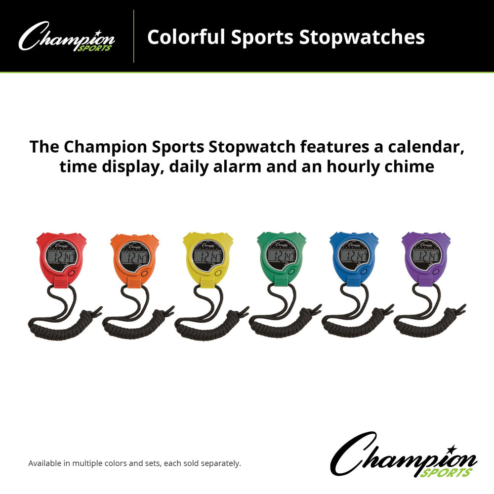 Champion Sports coach using a stopwatch at practice for accurate athlete timing