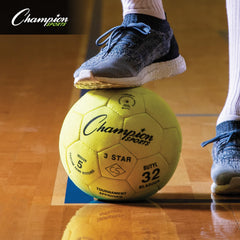 Champion Sports ball in indoor play demonstrating improved passing and trapping