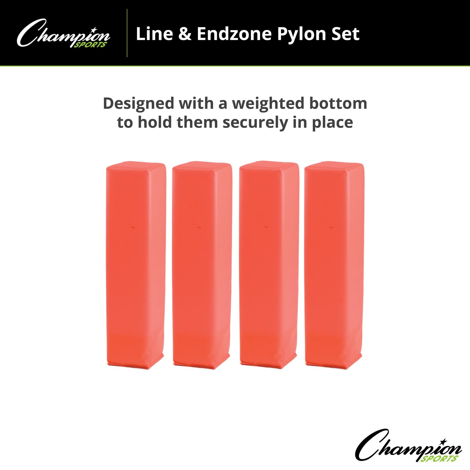 Champion Sports pylons in coach-led practice scene showing quick setup benefit