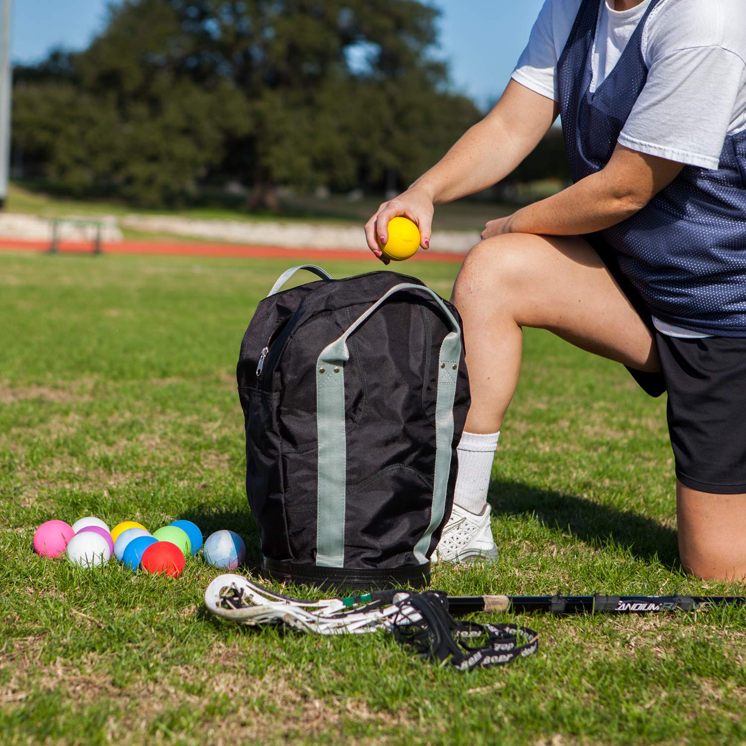 Champion Sports open top showing contents for quick ball retrieval and visibility