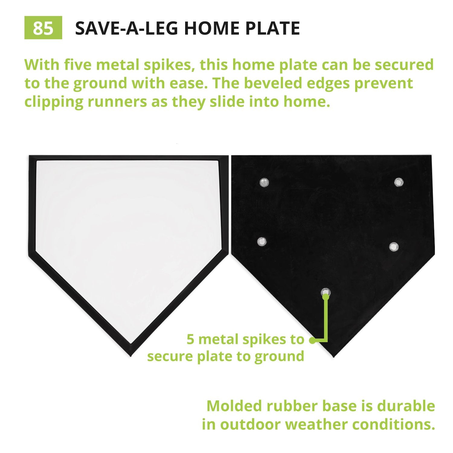 Champion Sports close-up of beveled edge showing smooth finish and reduced cleat catching