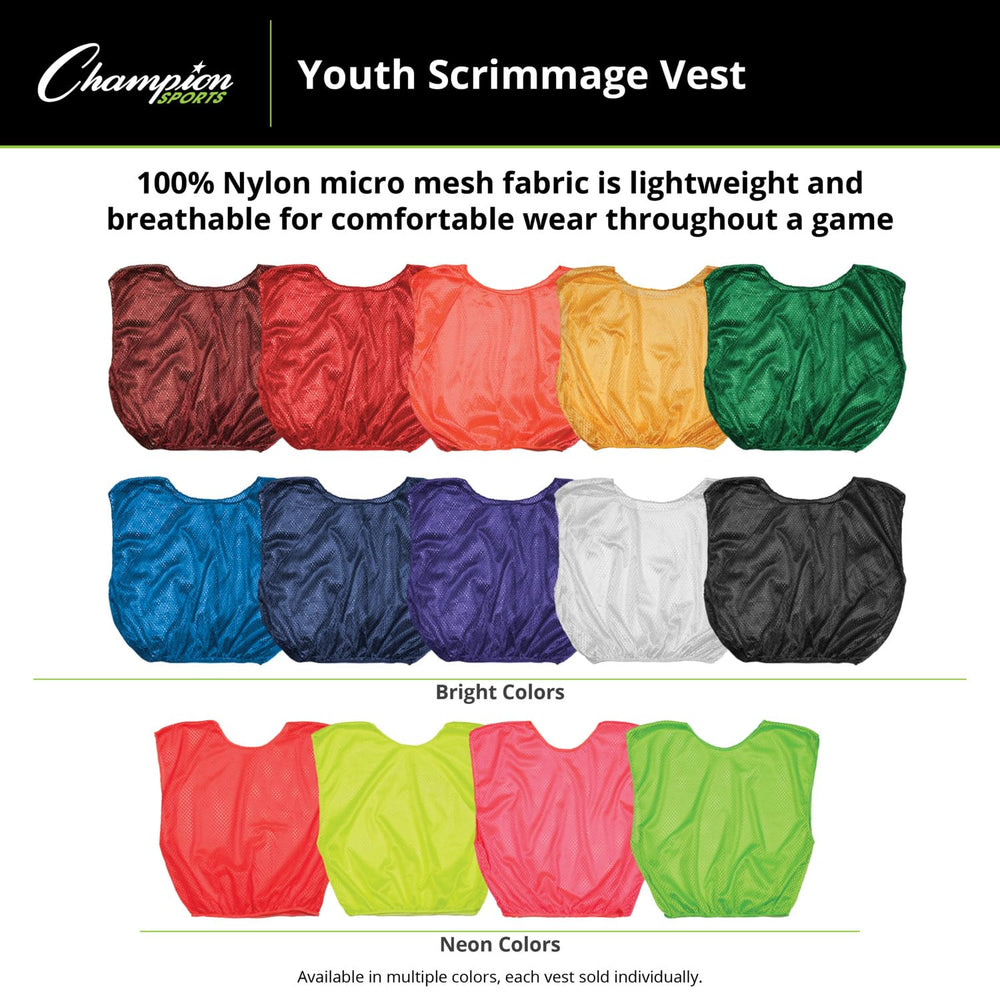 Champion Sports size scale comparison with youth model showing appropriate fit and layering