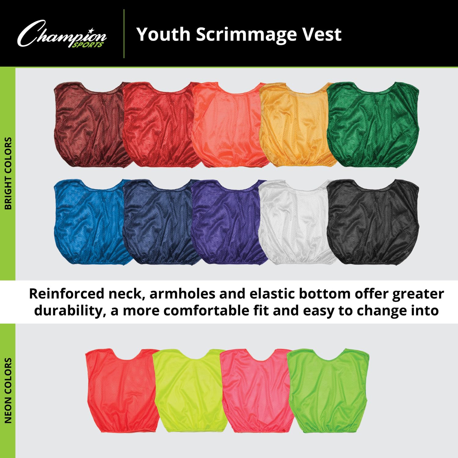 Champion Sports stacked pack of 12 illustrating bulk supply and ready team outfitting