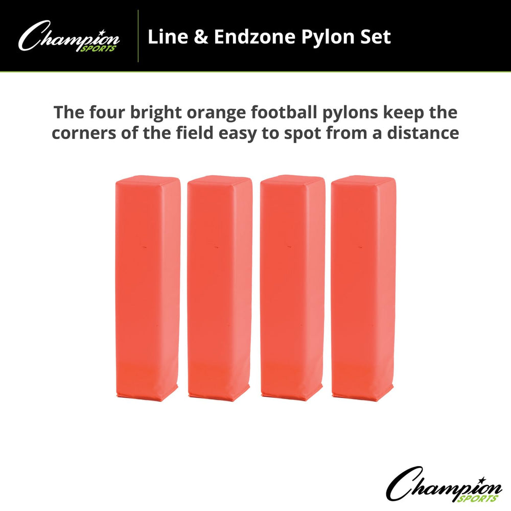 Champion Sports stacked pylons nested for compact storage and easy transport