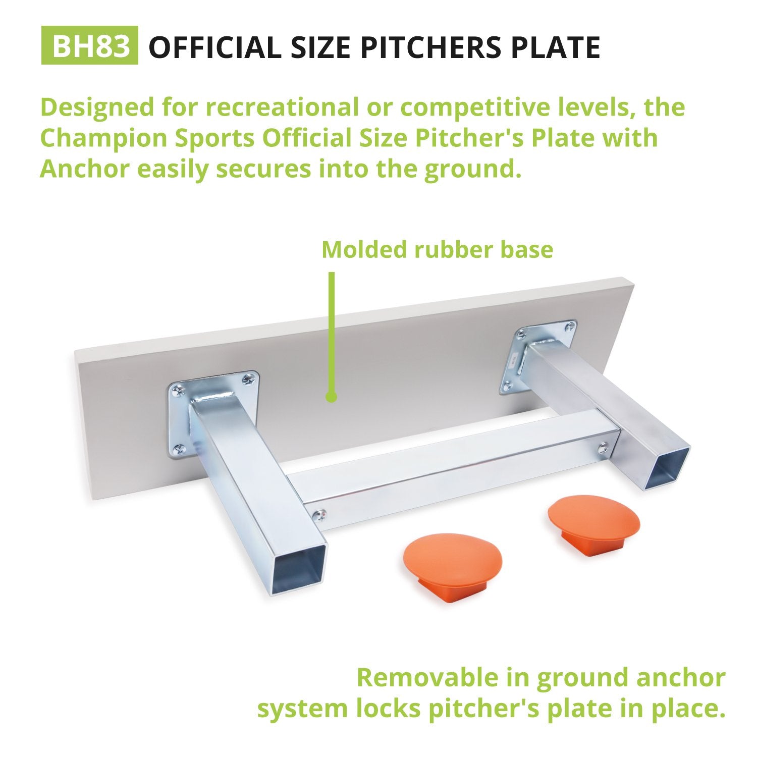 Champion Sports close-up of molded rubber texture showing cleat-resistant traction benefit