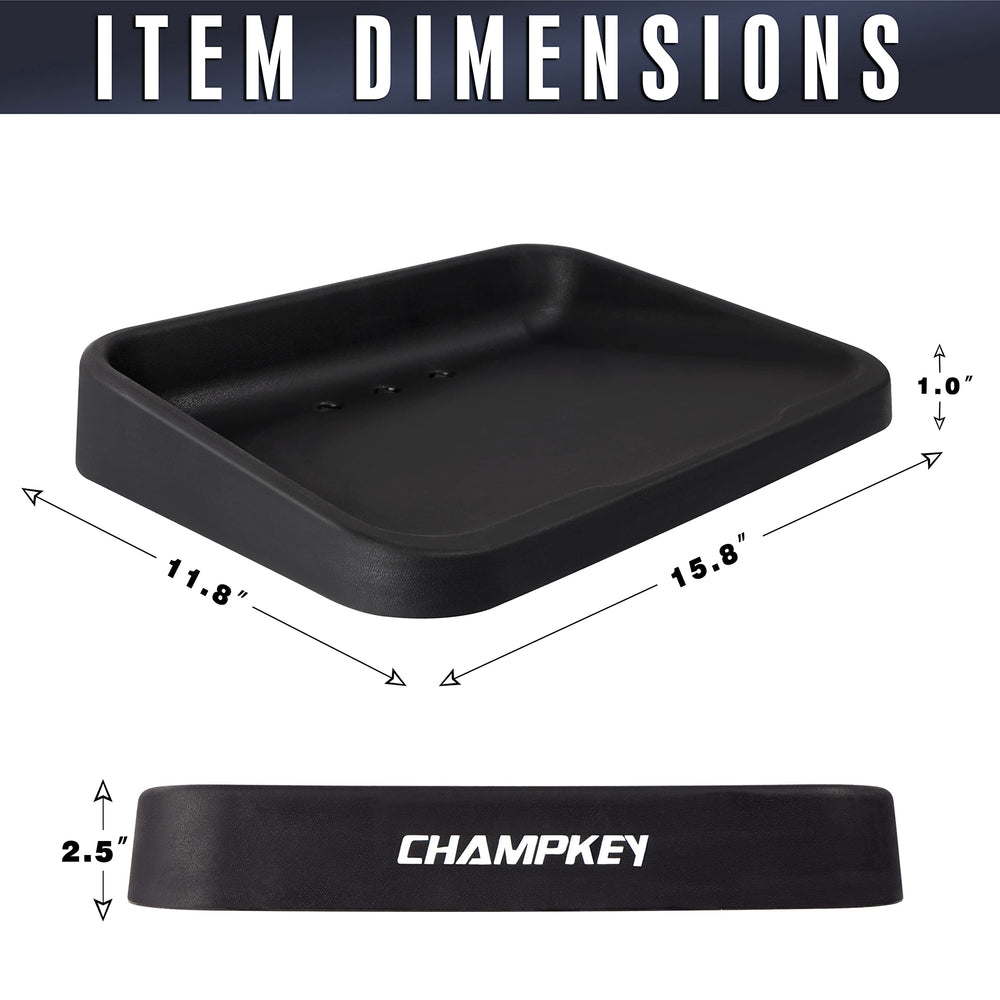 CHAMPKEY weighted base profile illustrating 3.5lb stability during swings benefit