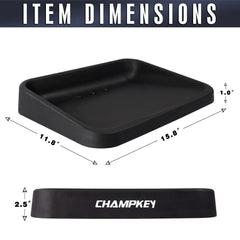 CHAMPKEY weighted base profile illustrating 3.5lb stability during swings benefit
