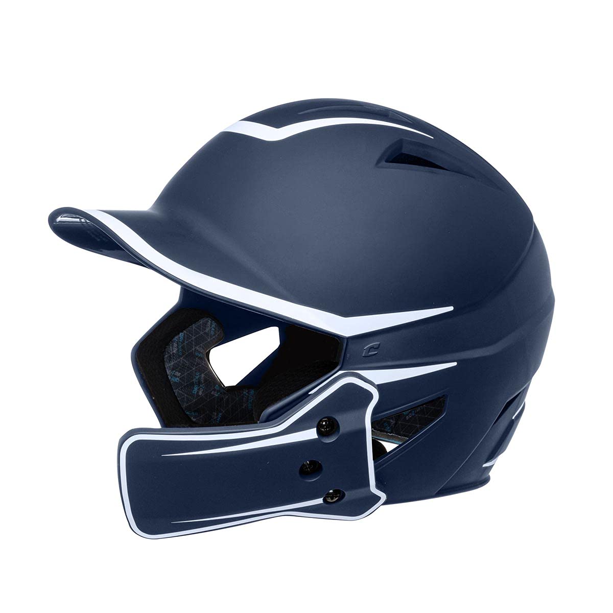 CHAMPRO helmet front profile showing ventilation and improved visibility benefit