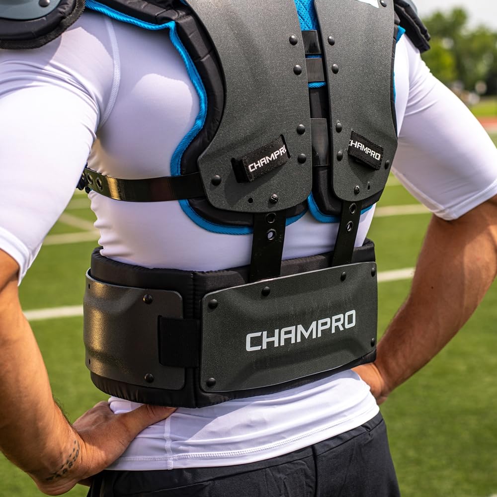 CHAMPRO protector next to ruler showing medium size fit and proper scale