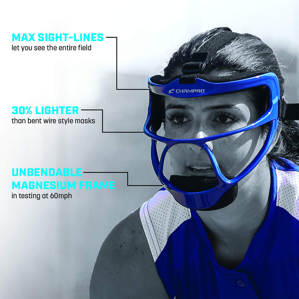CHAMPRO Rampage worn by player in-game demonstrating unobstructed visibility benefit