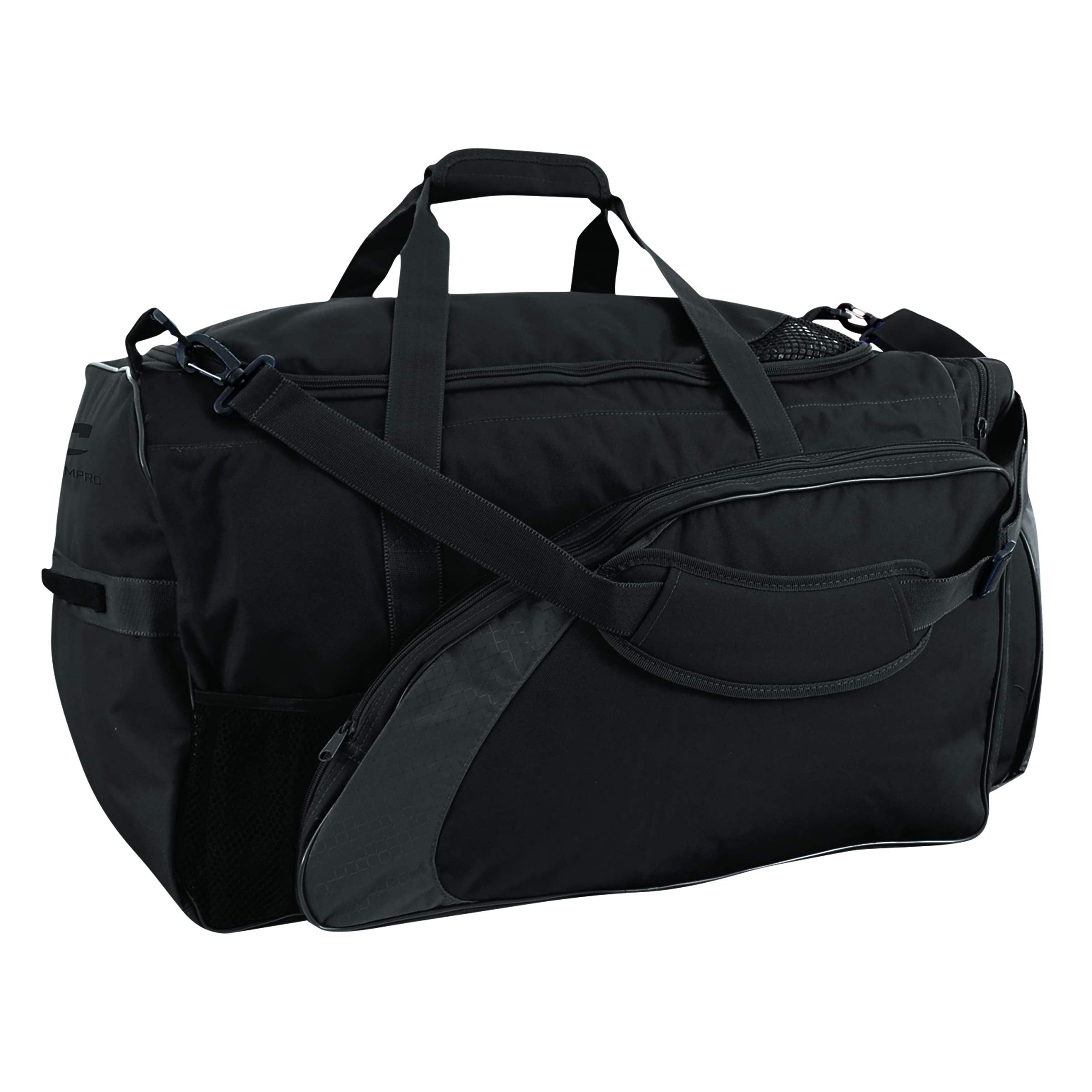 CHAMPRO bag ventilated cleat pocket detail keeps gear separated and clean
