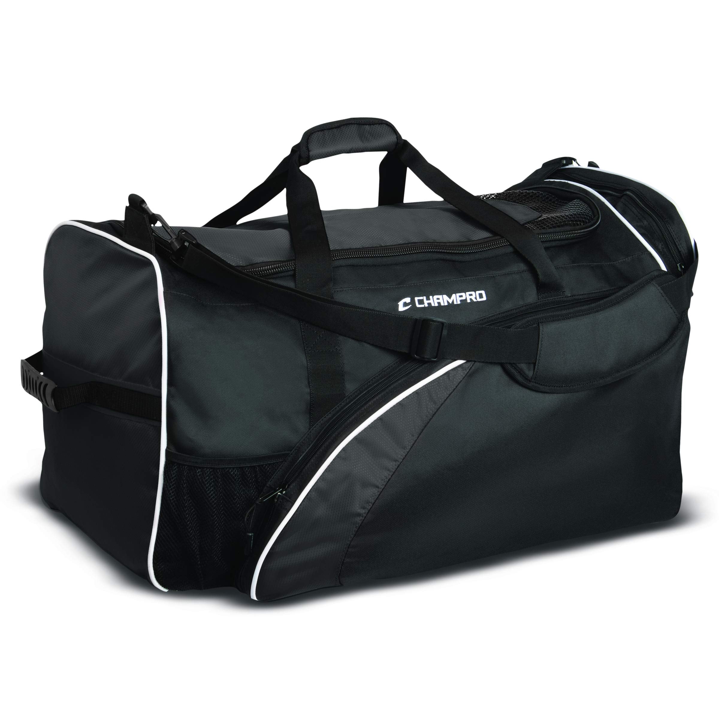 CHAMPRO bag front view showing main compartment and organized storage benefit