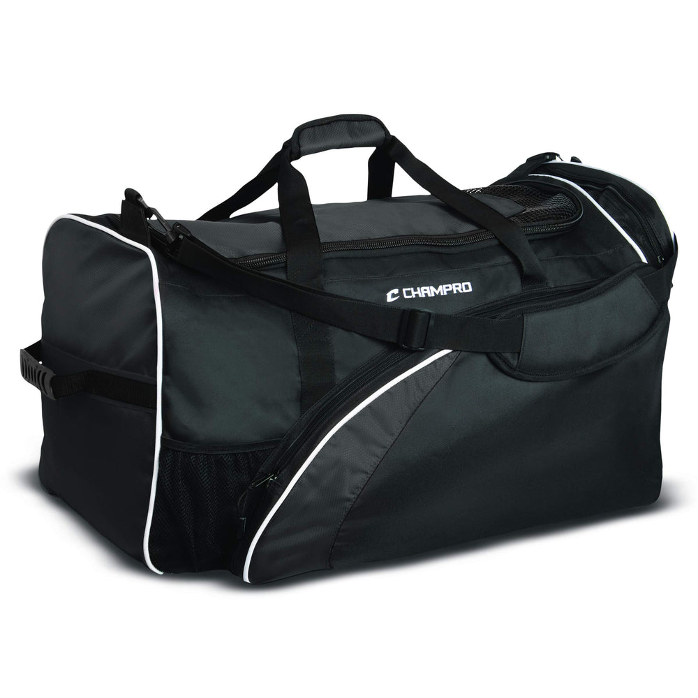 CHAMPRO bag front view showing main compartment and organized storage benefit