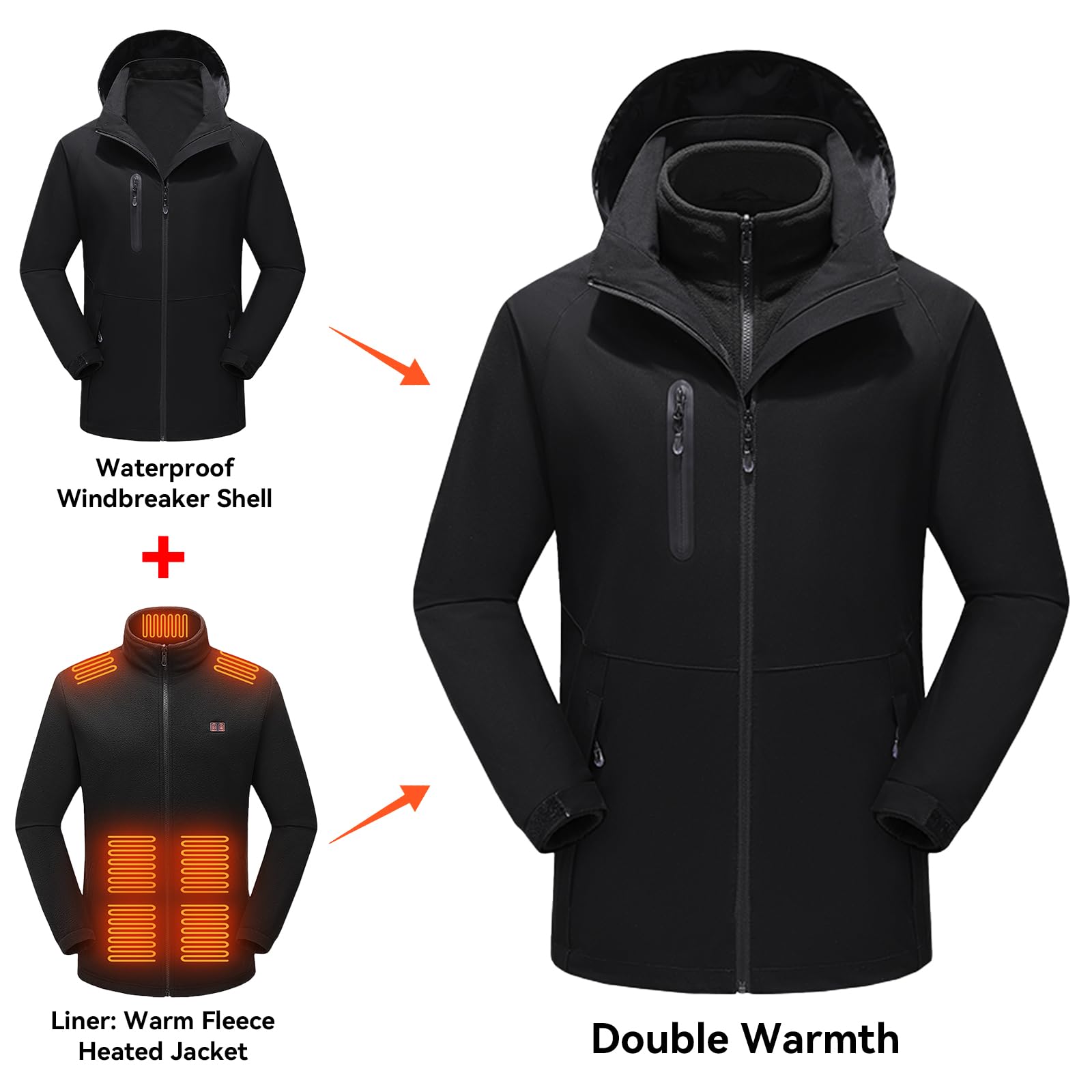 CHANGEOWN detachable fleece liner close-up showing cozy insulation
