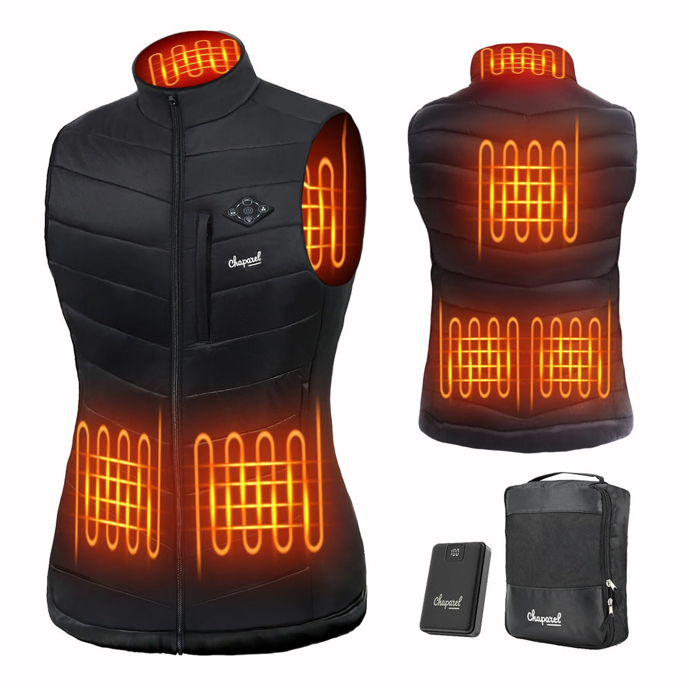 CHAPAREL heated vest front view showing zip and fit for warmth
