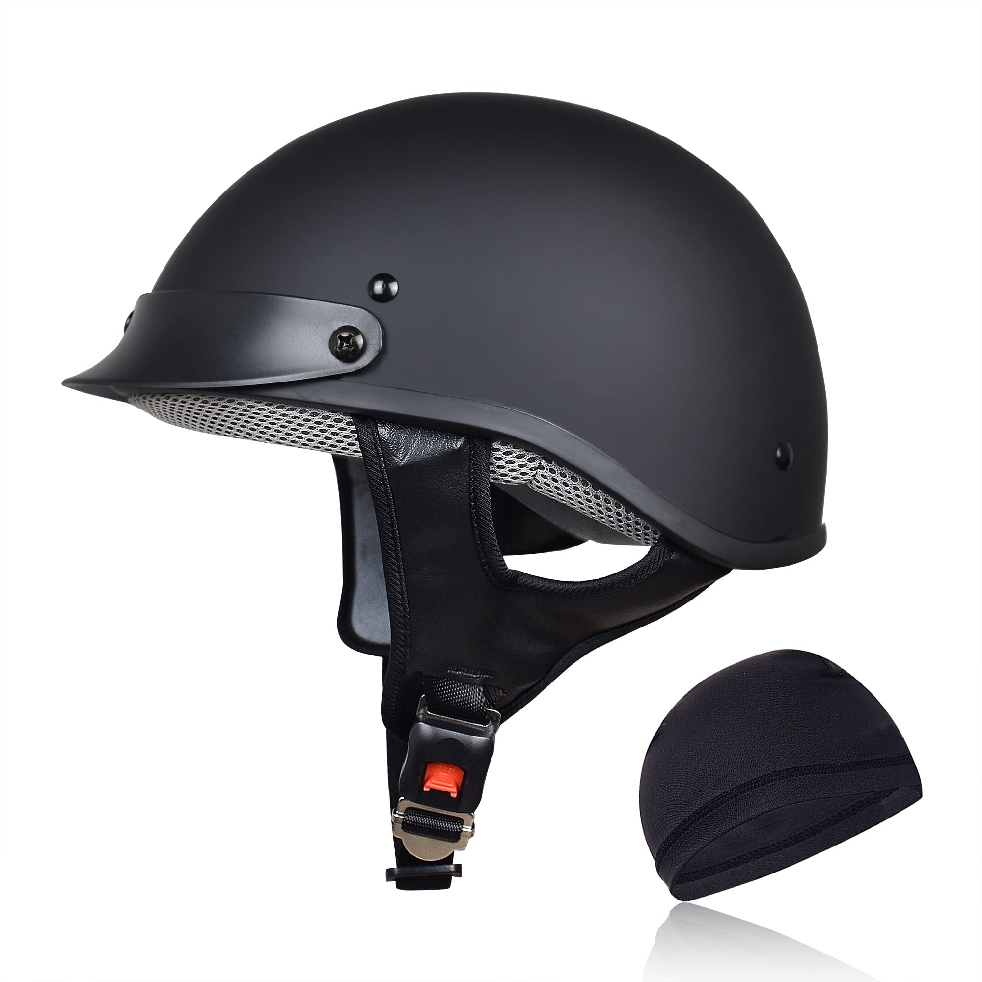 CHCYCLE helmet front view matte black showing sleek profile and DOT compliance benefit