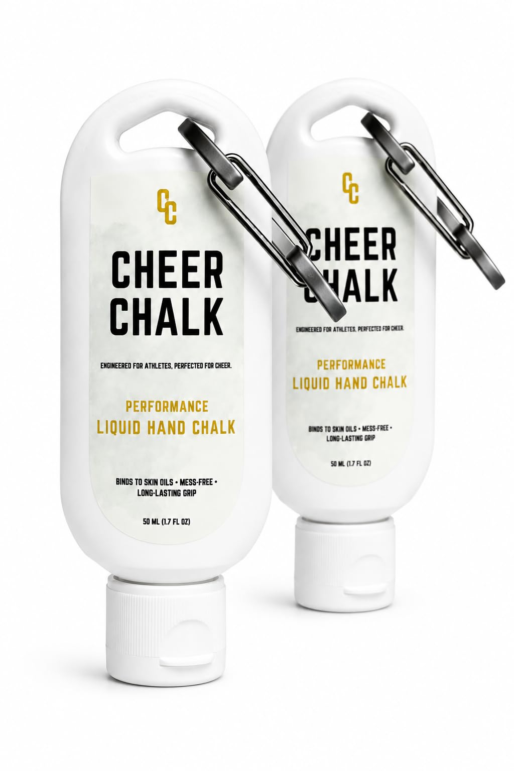Cheer Chalk front bottle showing label and 50ml size for portable grip