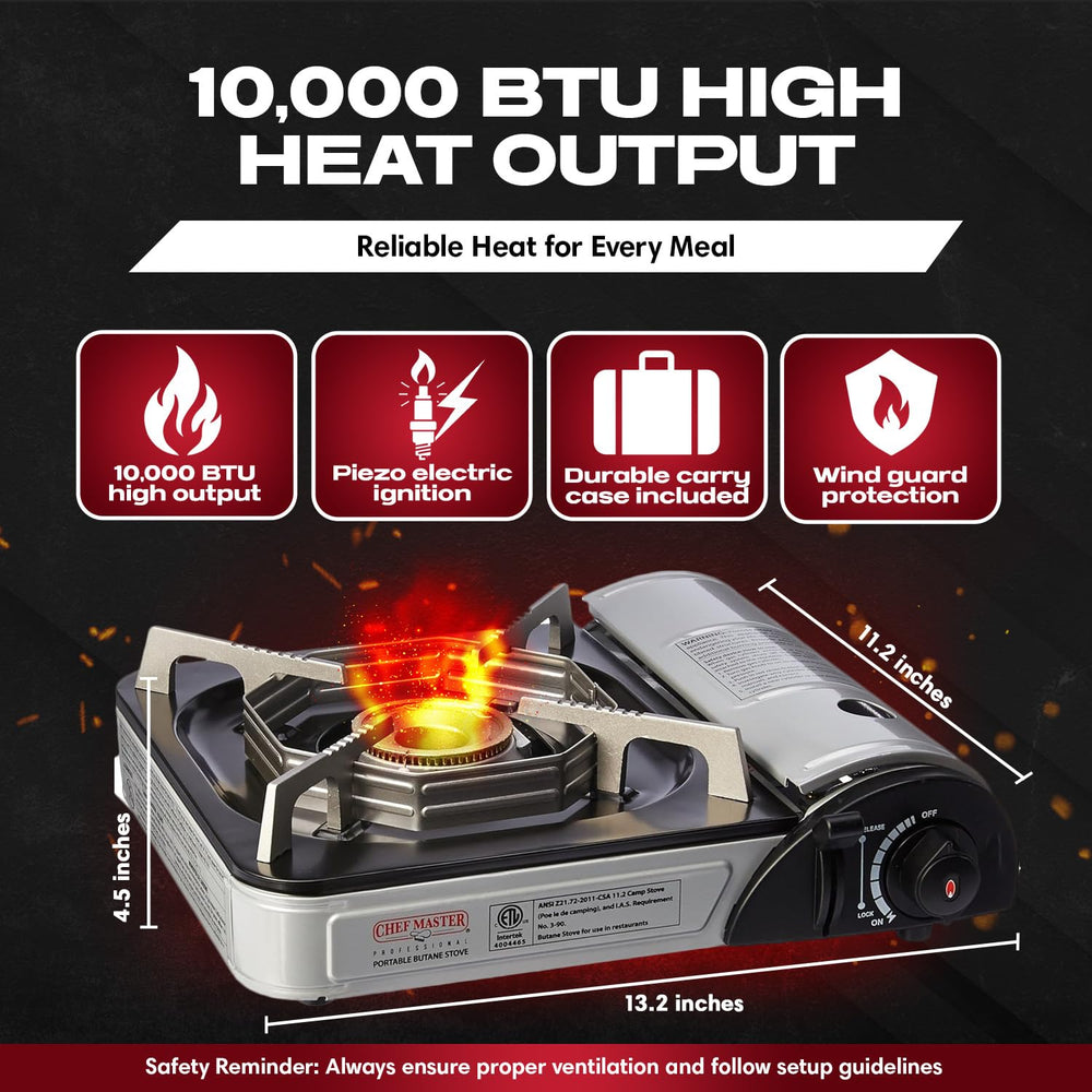 Chef Master brass burner close-up highlighting durable heat retention benefit