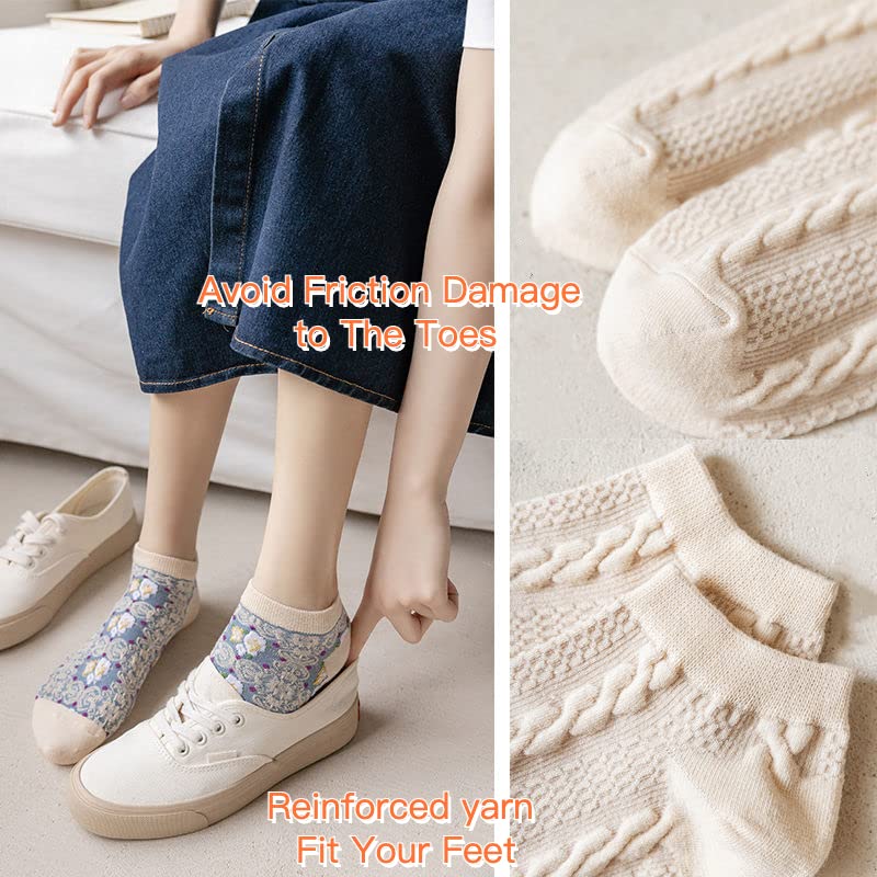 CHERSE close-up of knit texture and reinforced heel-toe for long-lasting wear