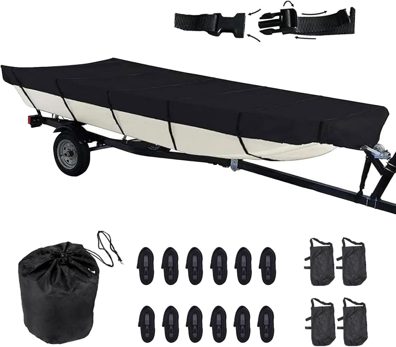CHEYIBAO front view of 16ft cover shows full protection and clean fit