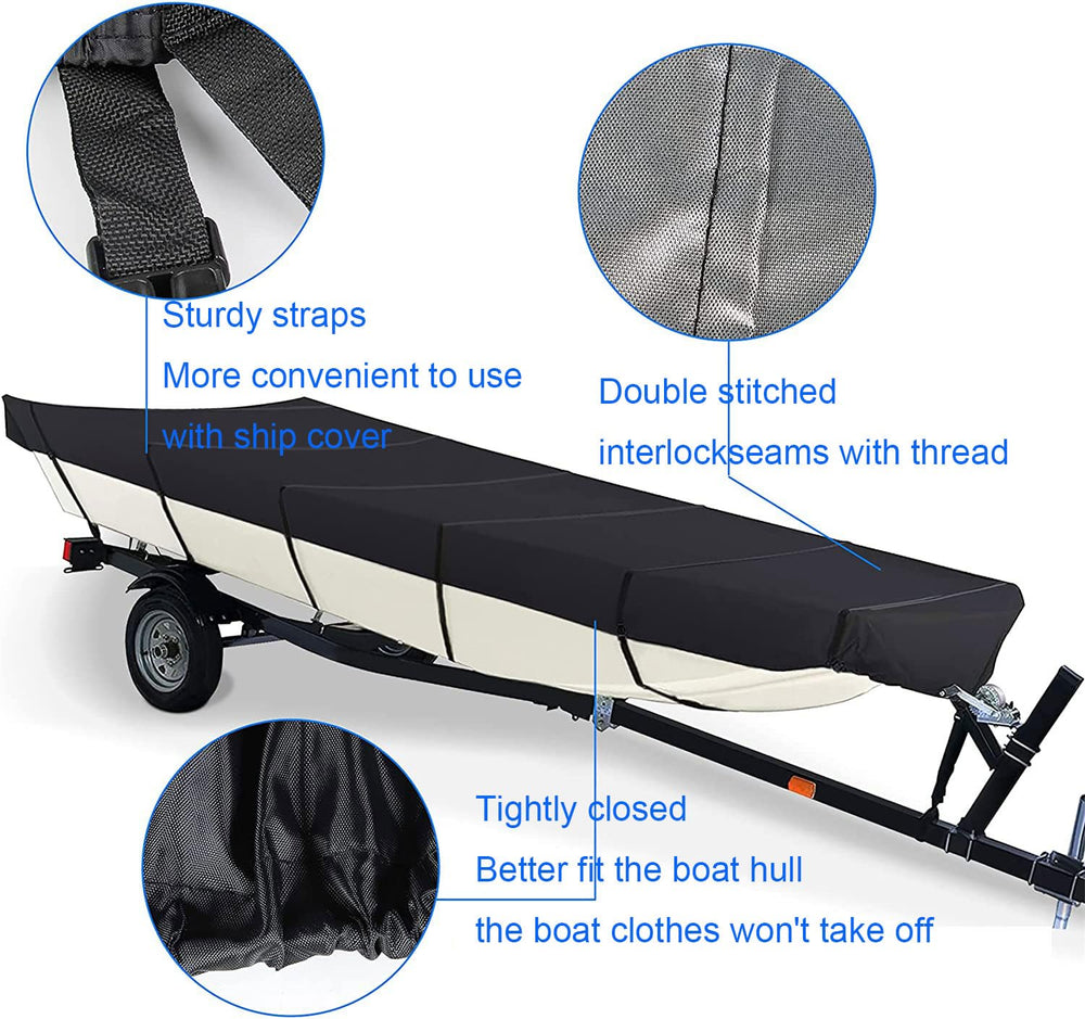 CHEYIBAO covered jon boat at lakeside showing long-term protection